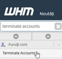 Terminate Accounts WHM