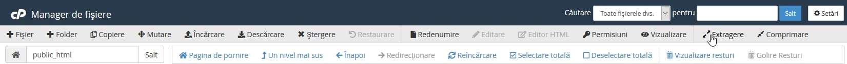 selectare arhiva si extragere