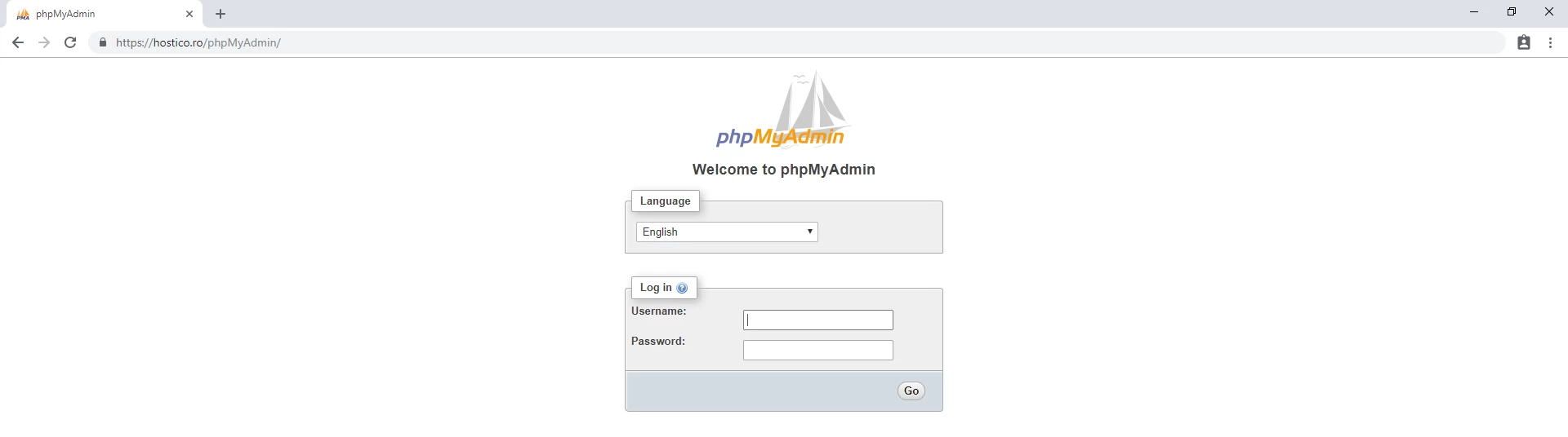 accesare phpMyAdmin 