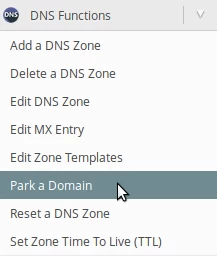 Park a Domain din panou WHM