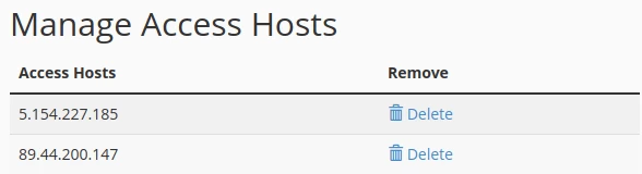 Manage Access Hosts