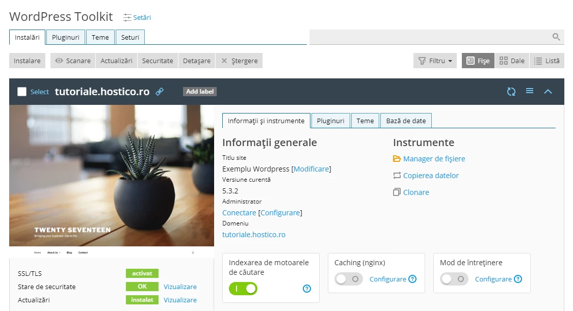 Wordpress Toolkit Finalizare
