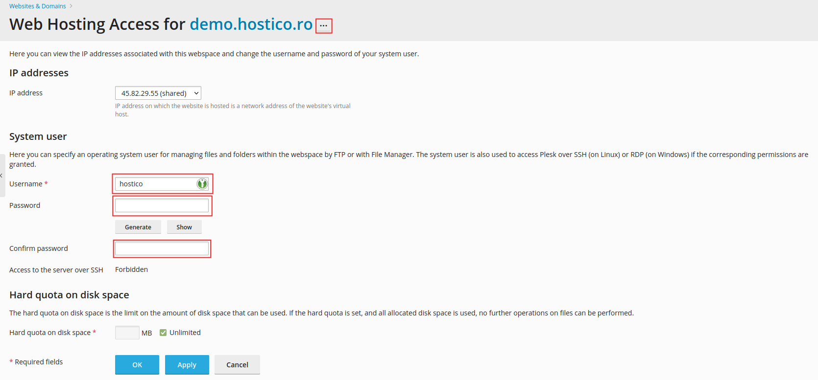 Change User Password Plesk