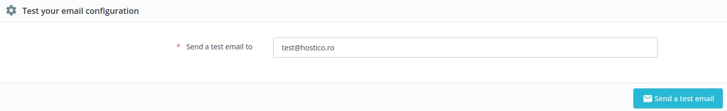 Test configuration email