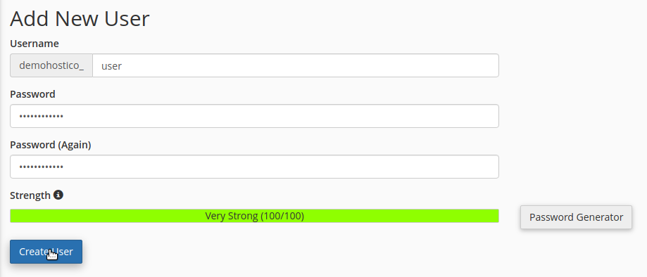 hostico database user